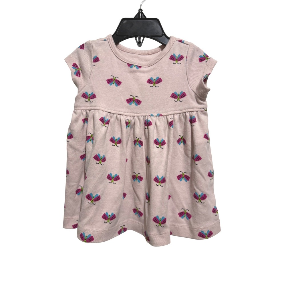 Moon and Back by Hanna Andersson Dress‎ Baby 3-6M Pink Butterfly Organic Cotton